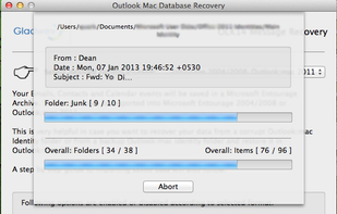 Gladwev Outlook Mac Database Recovery screenshot 3
