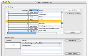 KeyBindingsEditor screenshot 1