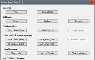 Codec Tweak Tool screenshot 1