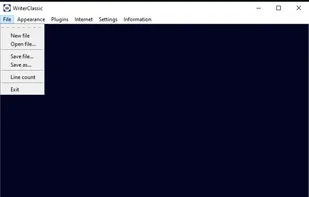 The File Menu of the executable version.