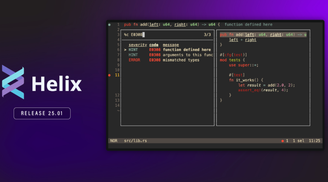 Helix 25.01 released with path completions, UI revamp, and enhanced editing features image