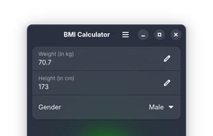 BMI Calculator for Linux screenshot 1