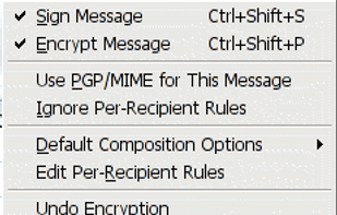 OpenPGP menu in compose window