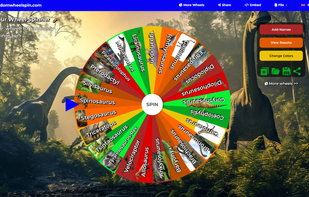 Dinosaur Wheel Spinner - shows facts about dinosaurs