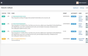 Server to server tracking postback/callback
