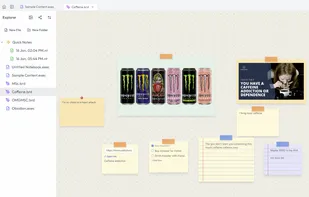 Workspace with a board file opened (Allows image and text to be pasted right from clipboard, dictionary and calculator included in toolbar)