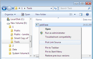 Pick Link Source... (file/dir)