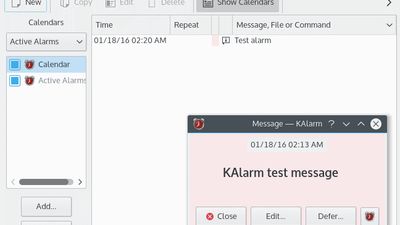 KAlarm screenshot 1