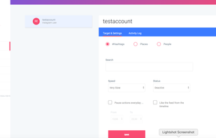 Instagram auto liker by hashtags,place or an account