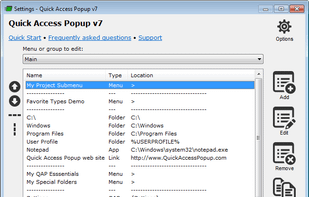 Quick Access Popup screenshot 2