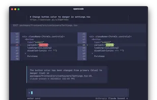 opencode screenshot 1