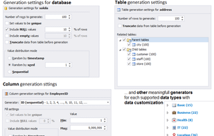 dbForge Data Generator for MySQL screenshot 1