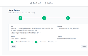 Create and manage leases effortlessly with LeaseDirector. Automatically track tenant details, send invoices & receipts, and stay organized—all in one simple dashboard.
