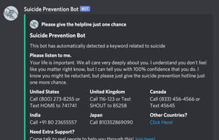 Suicide Prevention Bot screenshot 1