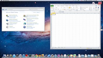 Run Windows apps on Mac (Parallel Desktops "Coherence" mode)
