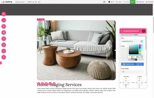AppDrag UI, editing a website 