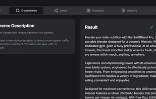 E-commerce Description sample
