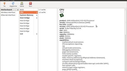 lshw-gtk showing CPU informations