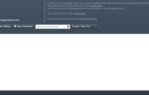 ZeroBin.net screenshot 1