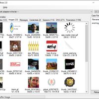 NetworkMiner showing thumbnails for images extracted to disk