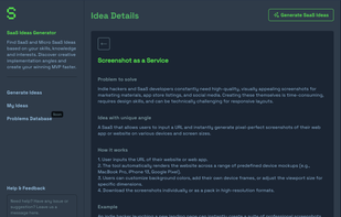 Saas Idea details