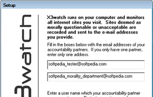 Screenshot of initial setup