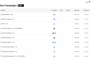 Buzzly Multi-Platform Campaign Dashboard