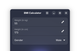 BMI Calculator for Linux screenshot 3