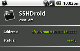 SSHDroid screenshot 1