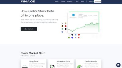 Finage Stock Product Page