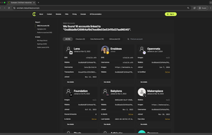 Example Search on OnChain Industries