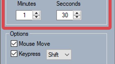 Choose how often you'd like movement to occur.

Once the PC is inactive for your preset time, Wakeful will send any inputs you have selected.