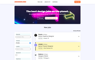 A customized job board (desktop)