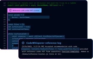 Amazon CodeWhisperer screenshot 1