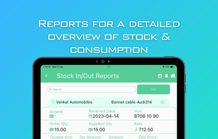 ipad- Stock in & out reports
