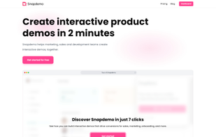Landing page screenshot for snapdemo.io