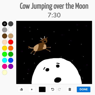 Draw - use simple tools to draw a phrase. Each player gets 10 minutes.