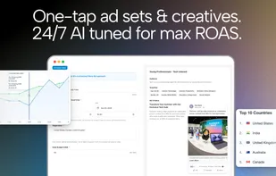 One-tap ad sets & creatives. 24/7 AI tuned for max ROAS.