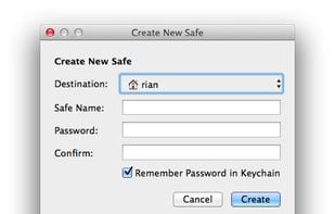 Create volume dialog, Mac OS X 