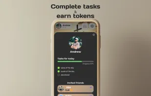 Track your progress, complete daily tasks, and earn tokens while staying connected with friends