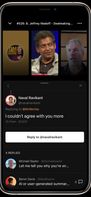 Listeners can create audio and video replies directly on top of episodes.
