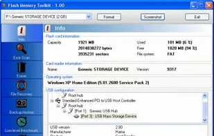 Flash Memory Toolkit screenshot 1