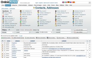 Contacts & Addresses page