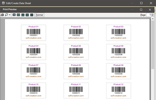 Printing of barcode sheets in various formats