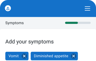 3. Add your initial symptoms