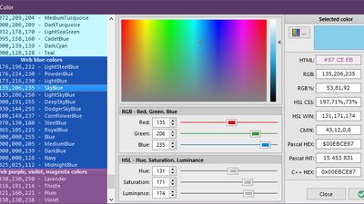 Color dialog and editor