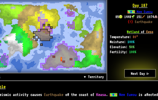 Earthquake hitting a town.