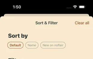 Extensive filter options
