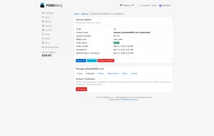 An example order management page in the client area