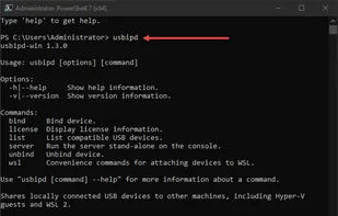 usbipd-win USB/IP Server screenshot 1